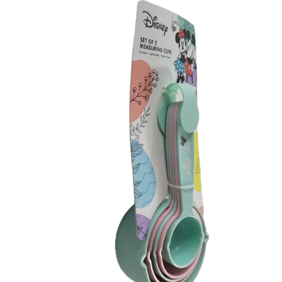 Disney Set of 5 Measuring Cups Mickey & Minnie Mouse Green & Pink New - Picture 2 of 5